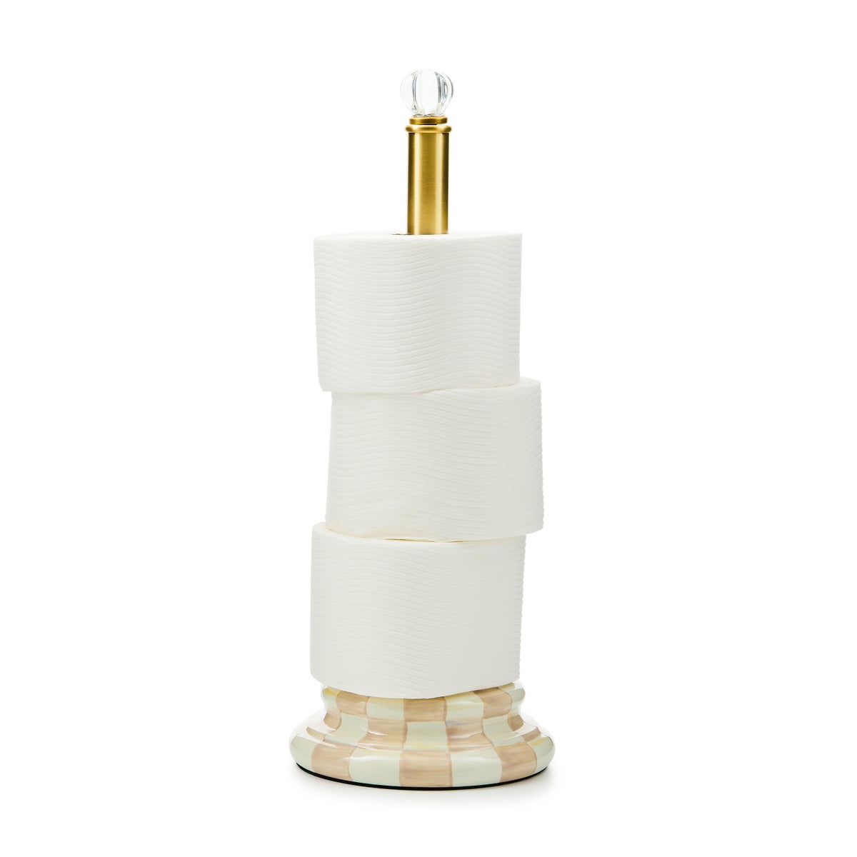 Mocha Check Toilet Tissue Storage - Image 2