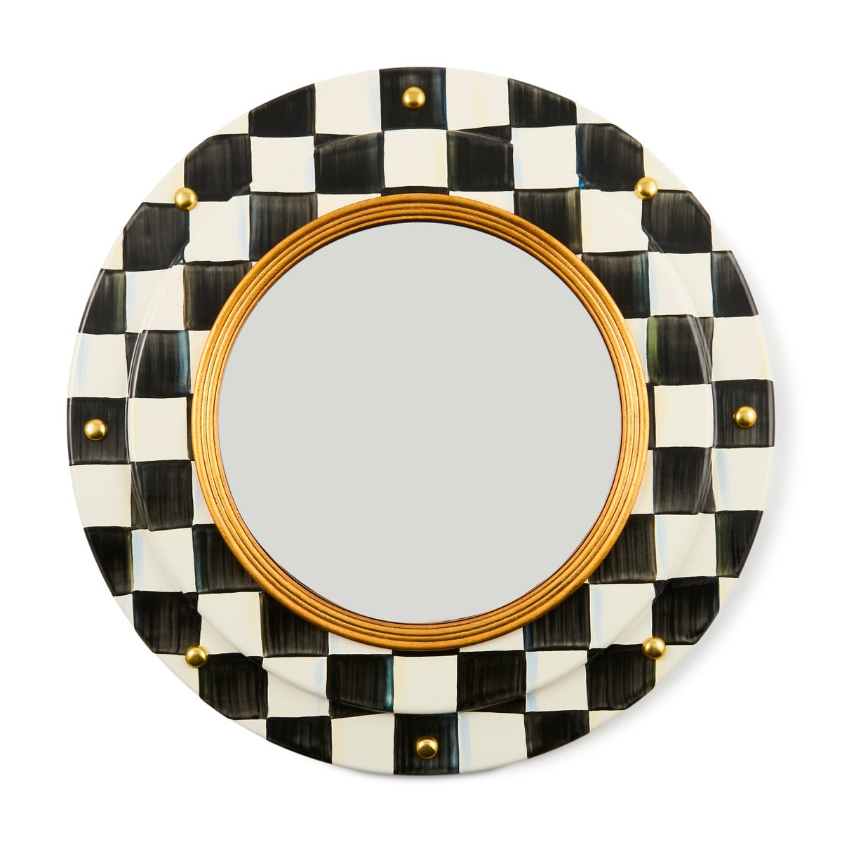 Courtly Check Round Enamel Wall Mirror