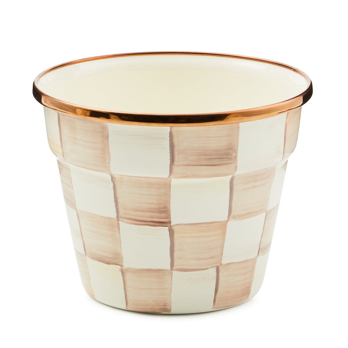 Mocha Check Small Garden Pot